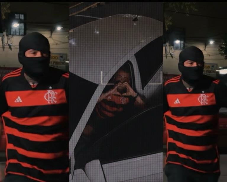 Com camisa do Flamengo, vereador se faz de bandido para criticar sistema de câmeras