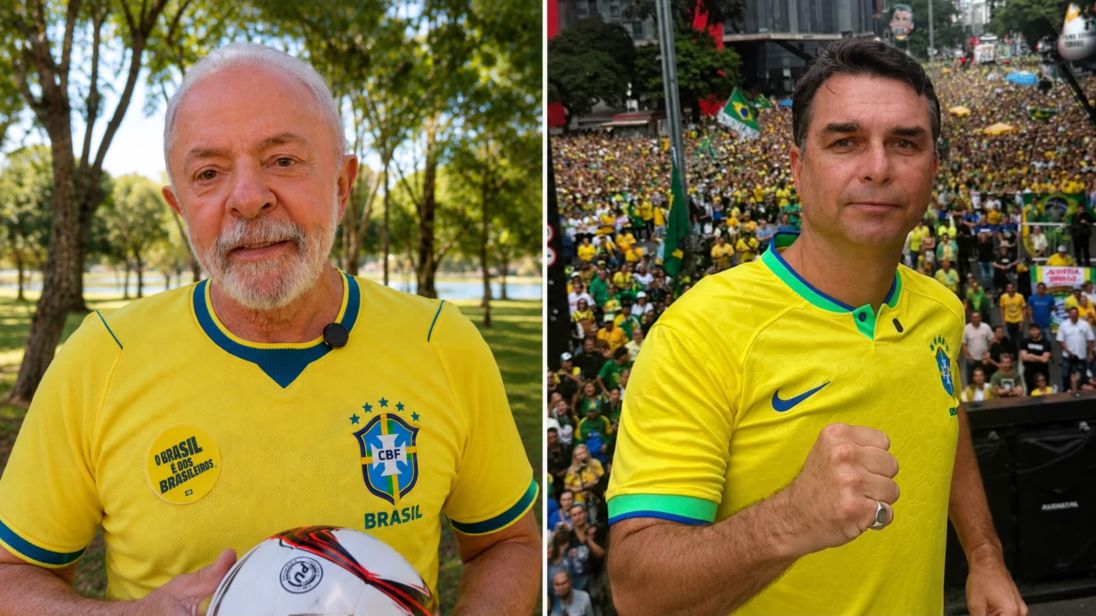 Lula veste amarelo, fala em soberania e provoca reação de Flávio